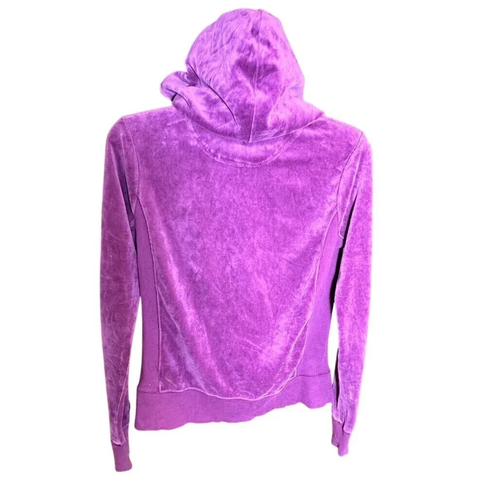 Nike Hoodie Jacket Womens Size M Purple Full Zip Velour vintage